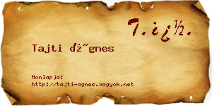 Tajti Ágnes névjegykártya